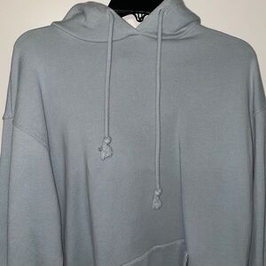 Zara Gray Pullover Hoodie with Drawstrings and Soft Texture